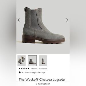 NIB Wyckoff Chelsea Lugsole Boots in Smoked Graphite from Madewell